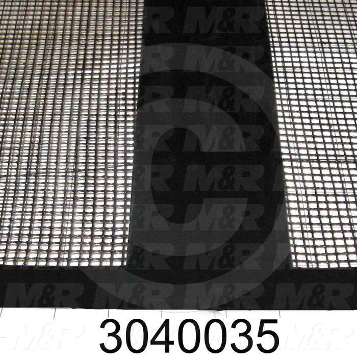 Mesh Conveyor Belt, Fiberglass, Black, With Flap, 72" Width, 384" Length