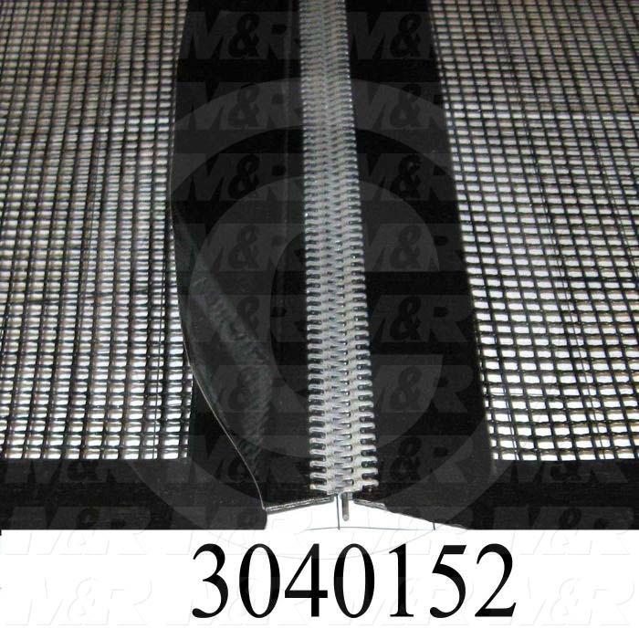 Mesh Conveyor Belt, Fiberglass, Black, With Flap, 72" Width, 684 in. Length
