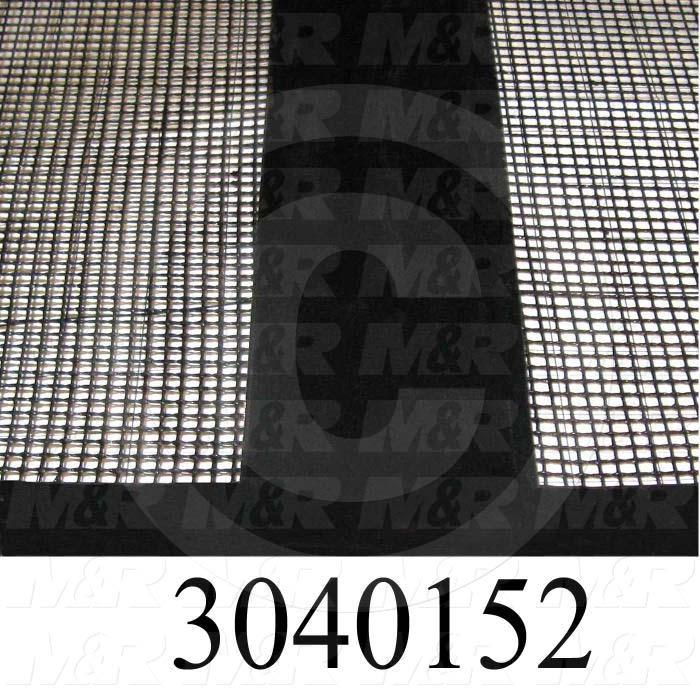 Mesh Conveyor Belt, Fiberglass, Black, With Flap, 72" Width, 684 in. Length