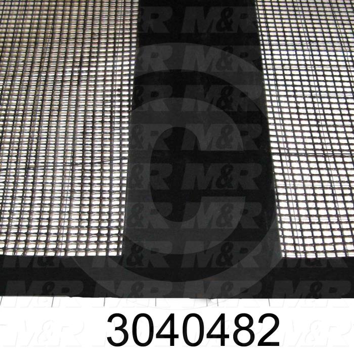 Mesh Conveyor Belt, Fiberglass, Black, With Flap, 72" Width, 784" Length