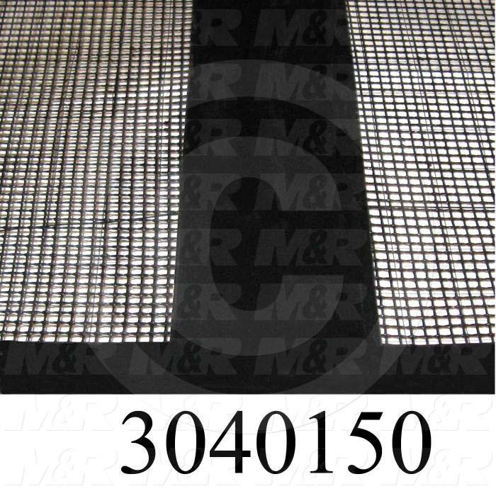 Mesh Conveyor Belt, Fiberglass, Black, With Flap, 72" Width, 874 in. Length