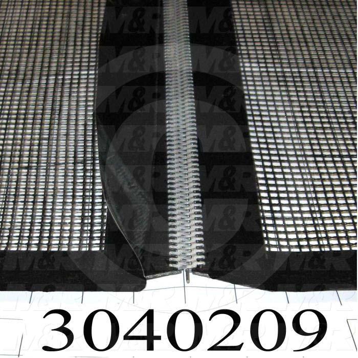 Mesh Conveyor Belt, Fiberglass, Black, With Flap, 72" Width, 96 in. Length