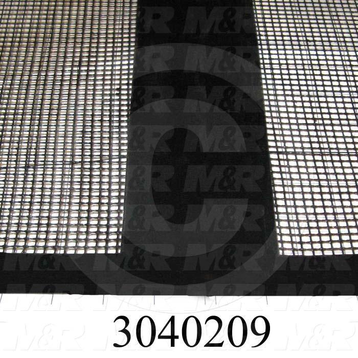 Mesh Conveyor Belt, Fiberglass, Black, With Flap, 72" Width, 96 in. Length