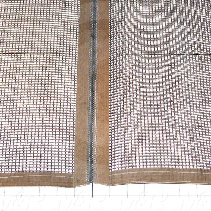 Mesh Conveyor Belt, Fiberglass, Tan, No Flap, 12 in. Width, 67" Length