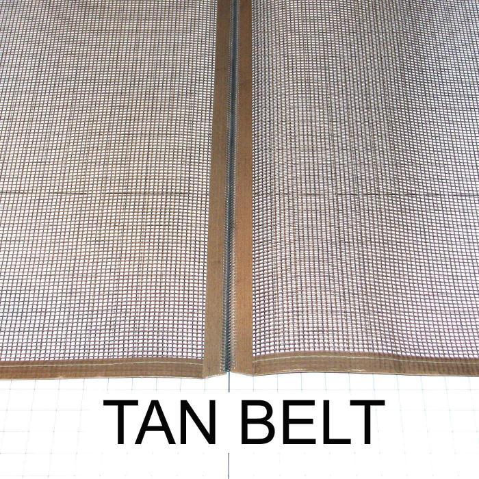 Mesh Conveyor Belt, Fiberglass, Tan, No Flap, 21 in. Width, 398" Length