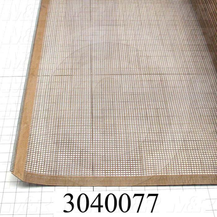 Mesh Conveyor Belt, Fiberglass, Tan, No Flap, 24" Width, 260" Length