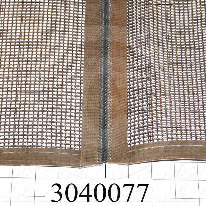 Mesh Conveyor Belt, Fiberglass, Tan, No Flap, 24" Width, 260" Length