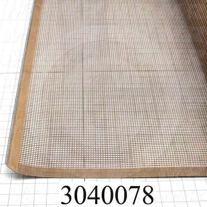 Mesh Conveyor Belt, Fiberglass, Tan, No Flap, 38" Width, 260" Length