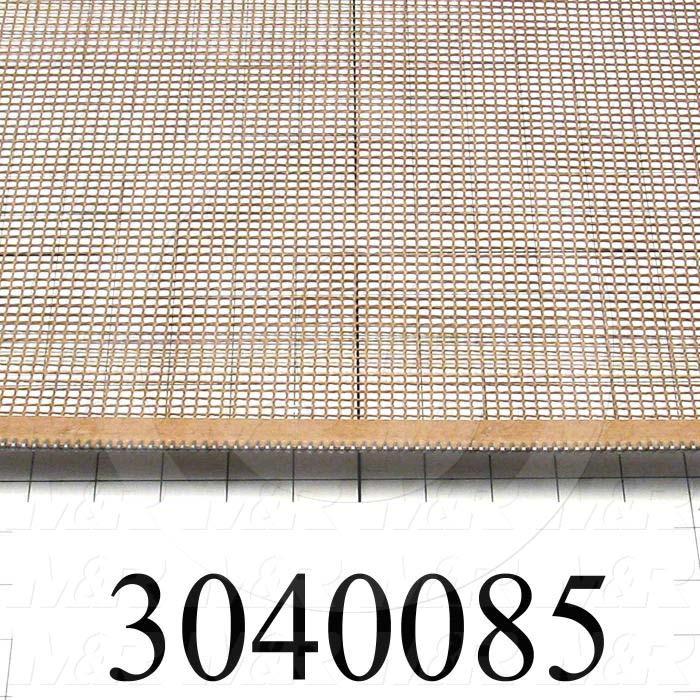 Mesh Conveyor Belt, Fiberglass, Tan, No Flap, 38" Width, 380 in. Length