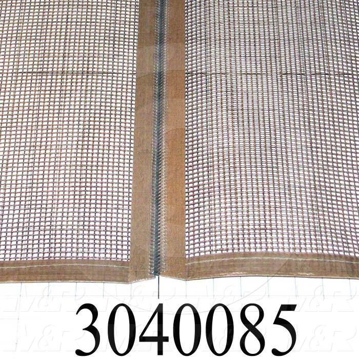 Mesh Conveyor Belt, Fiberglass, Tan, No Flap, 38" Width, 380 in. Length