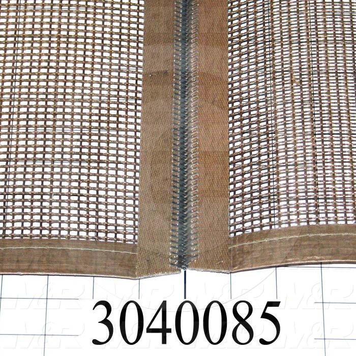 Mesh Conveyor Belt, Fiberglass, Tan, No Flap, 38" Width, 380 in. Length