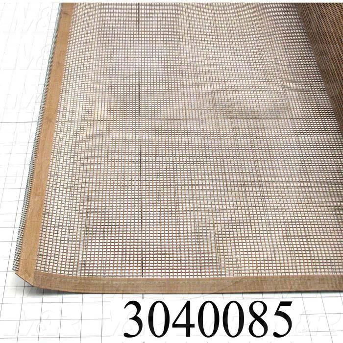 Mesh Conveyor Belt, Fiberglass, Tan, No Flap, 38" Width, 380 in. Length