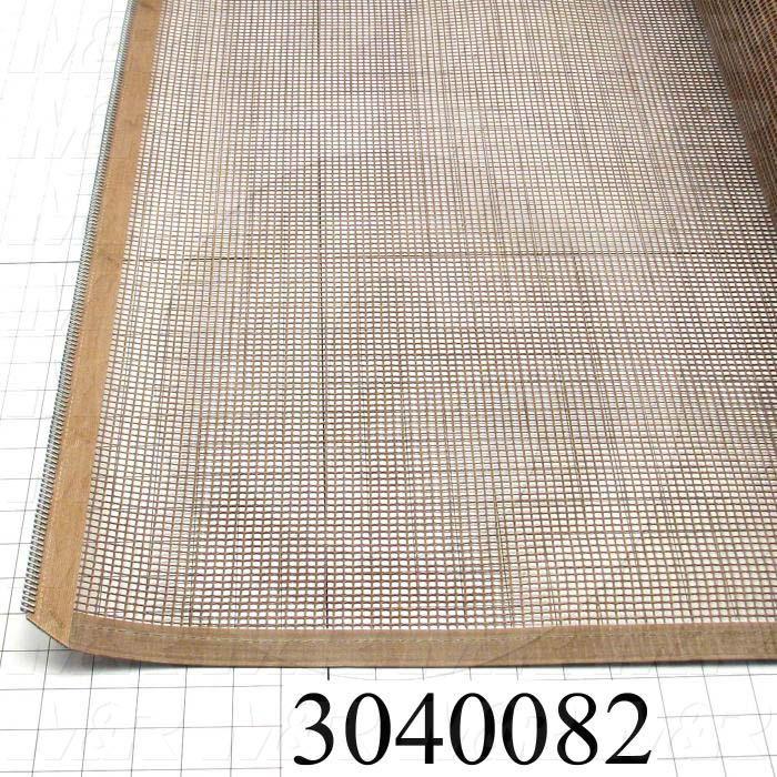 Mesh Conveyor Belt, Fiberglass, Tan, No Flap, 72" Width, 380 in. Length