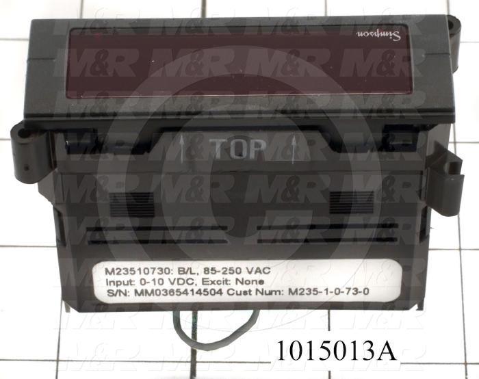 Meter, Digital, 0-10VDC, 7-Segment LCD, Red Backlight, 85-235VAC