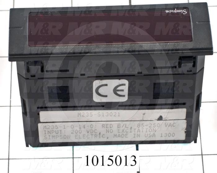 Meter, Digital, 0-199VDC, 7-Segment LCD, Red Backlight, 85-235VAC
