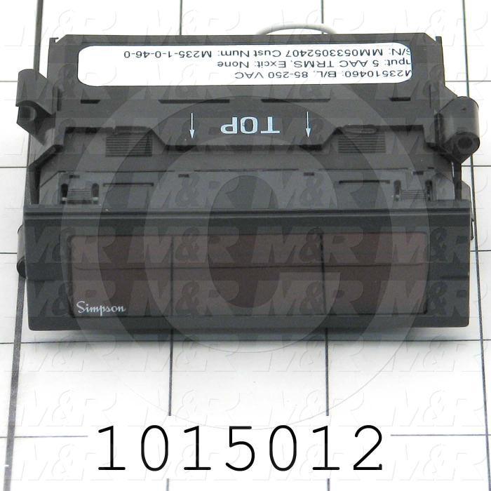 Meter, Digital, 5A AC, 7-Segment LCD, Red Backlight, 85-235VAC