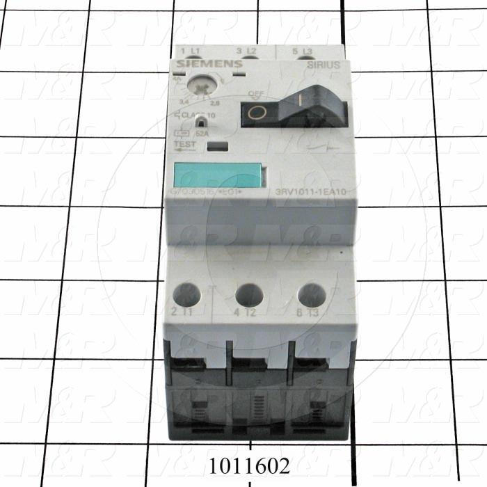 Motor Starter Protector, 2.8A Minimum Current, 4A Maximum Current, 2 HP @ 3PH 480VAC