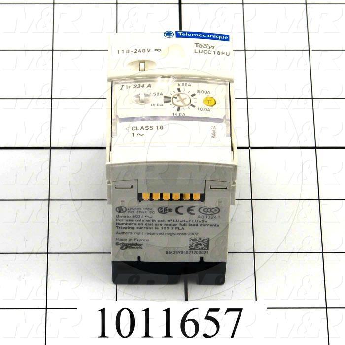 Motor Starter Protector, Single Phase, 110-240VAC, 4.5A Minimum Current, 18A Maximum Current