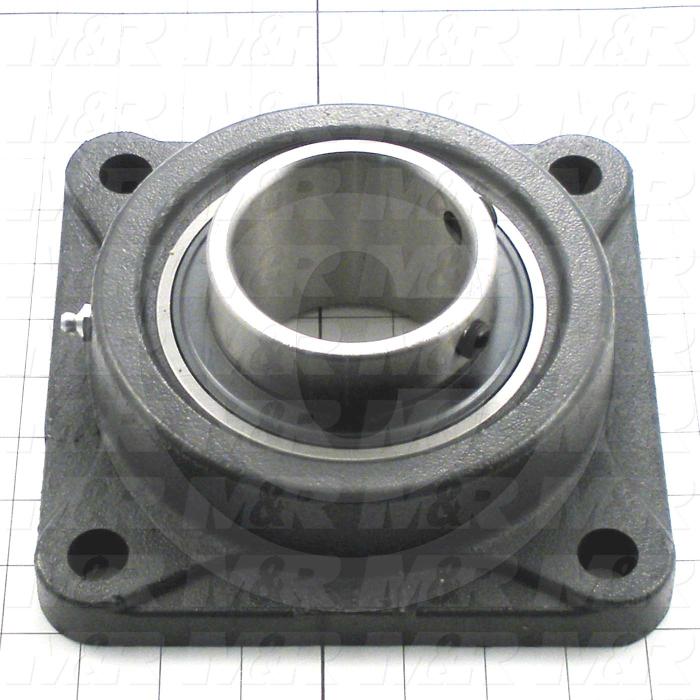 Mounted Bearing Units, Ball, Four-Bolt Square Flange Housing Type, 2.94" Inside Diameter, Sealed Seal Type, 3/4" Bolt Mounting Holes, 2.406" Height, 7.75" Width