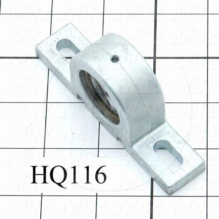 Mounted Bearing Units, Ball, Pillow Block Housing Type, 0.625 in. Inside Diameter, Slot  0.30" X 0.65" Mounting Holes, 4.00 in. Overall Length, 1.78" Height, 0.89" Width