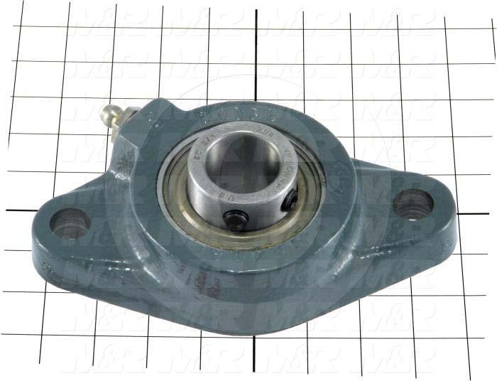Mounted Bearing Units, Ball, Pillow Block Housing Type, 0.75 in. Inside Diameter, 25/64" Mounting Holes, 4.20" Overall Length, 1.28" Height, 2.38 in. Width