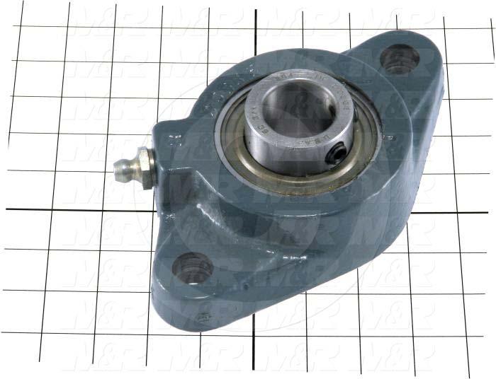Mounted Bearing Units, Ball, Pillow Block Housing Type, 0.75 in. Inside Diameter, 25/64" Mounting Holes, 4.20" Overall Length, 1.28" Height, 2.38 in. Width