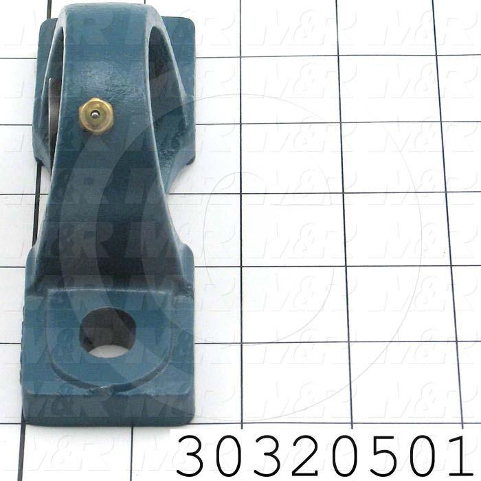 Mounted Bearing Units, Ball, Pillow Block Housing Type, 0.75 in. Inside Diameter, Sealed Seal Type, 3/8" Bolt Mounting Holes, 4.90" Overall Length, 2.56" Height, 1.63"  Base Width