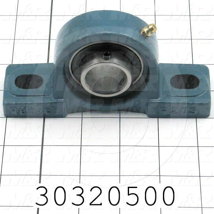 Mounted Bearing Units, Ball, Pillow Block Housing Type, 1.00" Inside Diameter, Sealed Seal Type, 3/8" Bolt Mounting Holes, 5.50 in. Overall Length, 2.78" Height, 1.50 in. Width