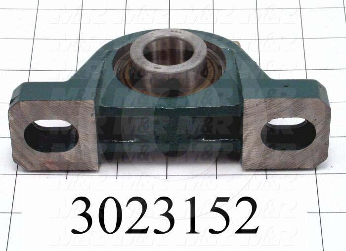 Mounted Bearing Units, Ball, Pillow Block Housing Type, 1.00" Inside Diameter, Slot 1/2" X 7/16" Mounting Holes, 6.25" Overall Length, 3.25" Height, 1.63"  Base Width