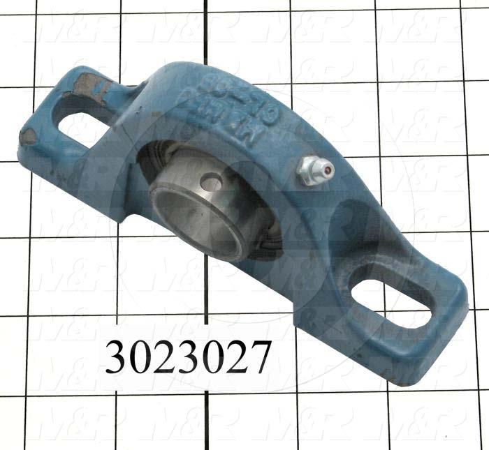 Mounted Bearing Units, Ball, Pillow Block Housing Type, 1.00" Inside Diameter, Slot 3/8" X 9/16" Mounting Holes, 5.50 in. Overall Length, 2.69" Height, 2.69" Base Width