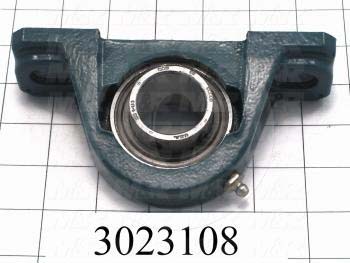 Mounted Bearing Units, Ball, Pillow Block Housing Type, 1.25 in. Inside Diameter, Slot 1/2" X 7/16" Mounting Holes, 6.06" Overall Length, 3.09" Height, 1.50 in. Width