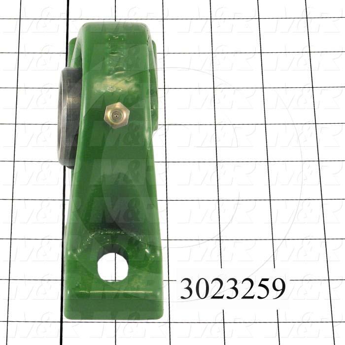 Mounted Bearing Units, Ball, Pillow Block Housing Type, 1.25 in. Inside Diameter, Slot 1/2"X 9/16" Mounting Holes, 6.75" Overall Length, 3.63" Height, 1.88" Base Width