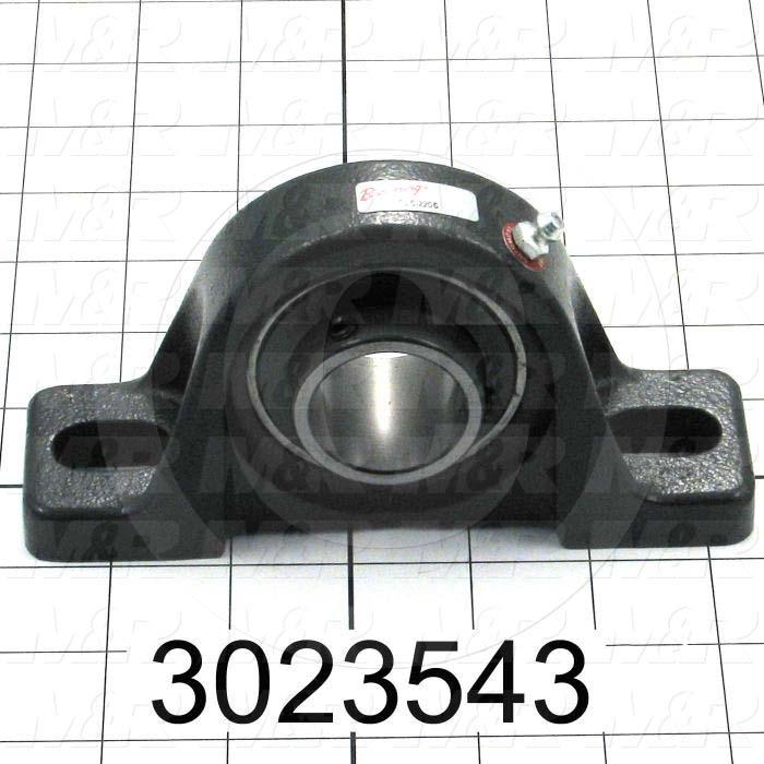 Mounted Bearing Units, Ball, Pillow Block Housing Type, 1.25 in. Inside Diameter, Slot 9/16"X 15/16" Mounting Holes, 6.19" Overall Length, 3.16" Height, 1.75" Base Width