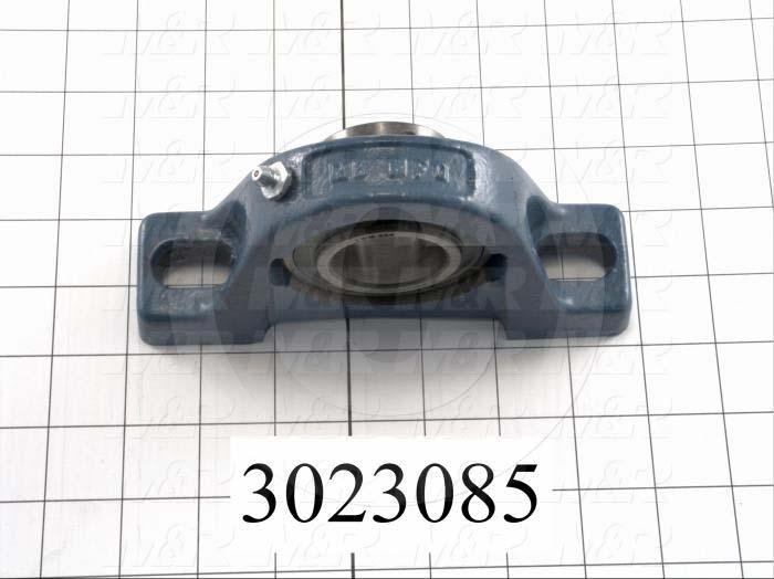 Mounted Bearing Units, Ball, Pillow Block Housing Type, 1.438" Inside Diameter, High Temp. 450  Deg. F Seal Type, 1/2" Bolt Mounting Holes, 6.88" Overall Length, 3.63" Height