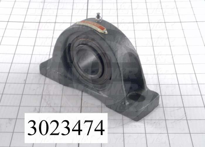 Mounted Bearing Units, Ball, Pillow Block Housing Type, 1.438" Inside Diameter, High Temp. Seal Type, Slot  9/16" X 13/16" Mounting Holes, 6.44" Overall Length, 3.75" Height, 1.88" Base Width