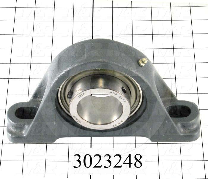 Mounted Bearing Units, Ball, Pillow Block Housing Type, 2.00 in. Inside Diameter, Slot 5/8" X 15/32" Mounting Holes, 8.38" Overall Length, 4.94" Height, 2.25" Base Width