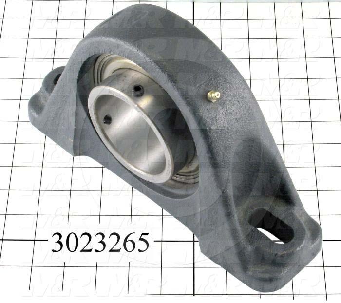 Mounted Bearing Units, Ball, Pillow Block Housing Type, 2.94" Inside Diameter, Slot 3/4"X 7/8" Mounting Holes, 11.25" Overall Length, 6.50" Height, 3.00" Base Width