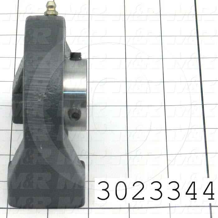 Mounted Bearing Units, Ball, Pillow Block Tapped Base Housing Type, 1.438" Inside Diameter, Tapped 1/2-13 x 3/4" Mounting Holes, 1.88" Overall Length, 3.75" Height, 1.88" Base Width