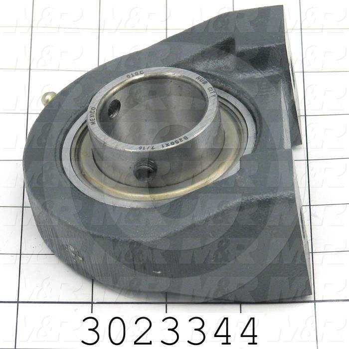 Mounted Bearing Units, Ball, Pillow Block Tapped Base Housing Type, 1.438" Inside Diameter, Tapped 1/2-13 x 3/4" Mounting Holes, 1.88" Overall Length, 3.75" Height, 1.88" Base Width