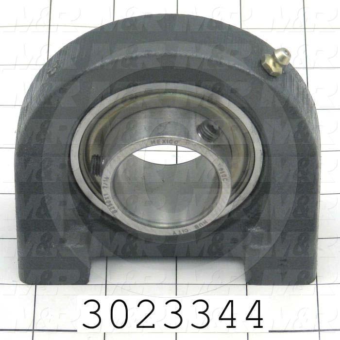 Mounted Bearing Units, Ball, Pillow Block Tapped Base Housing Type, 1.438" Inside Diameter, Tapped 1/2-13 x 3/4" Mounting Holes, 1.88" Overall Length, 3.75" Height, 1.88" Base Width