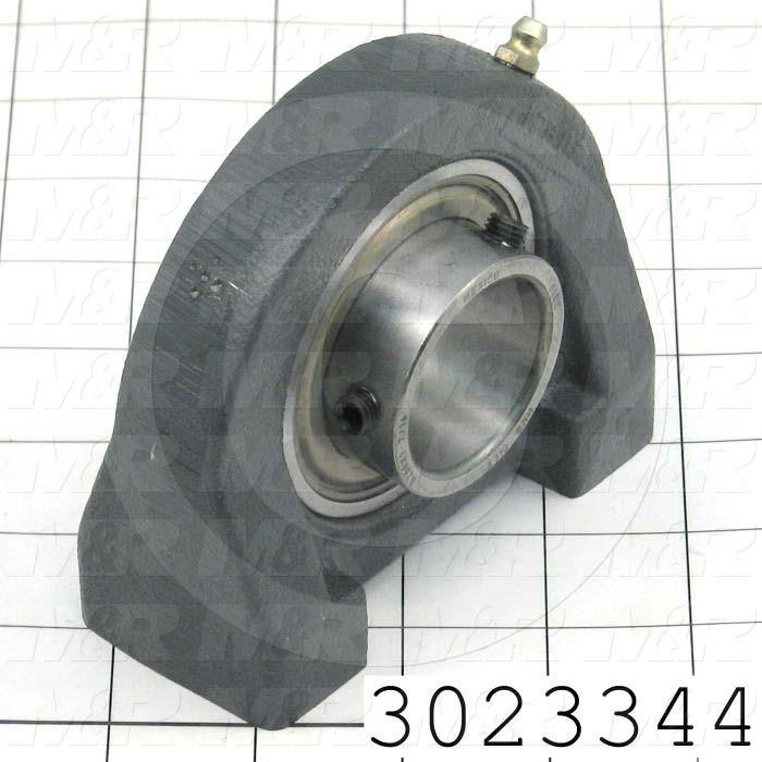 Mounted Bearing Units, Ball, Pillow Block Tapped Base Housing Type, 1.438" Inside Diameter, Tapped 1/2-13 x 3/4" Mounting Holes, 1.88" Overall Length, 3.75" Height, 1.88" Base Width