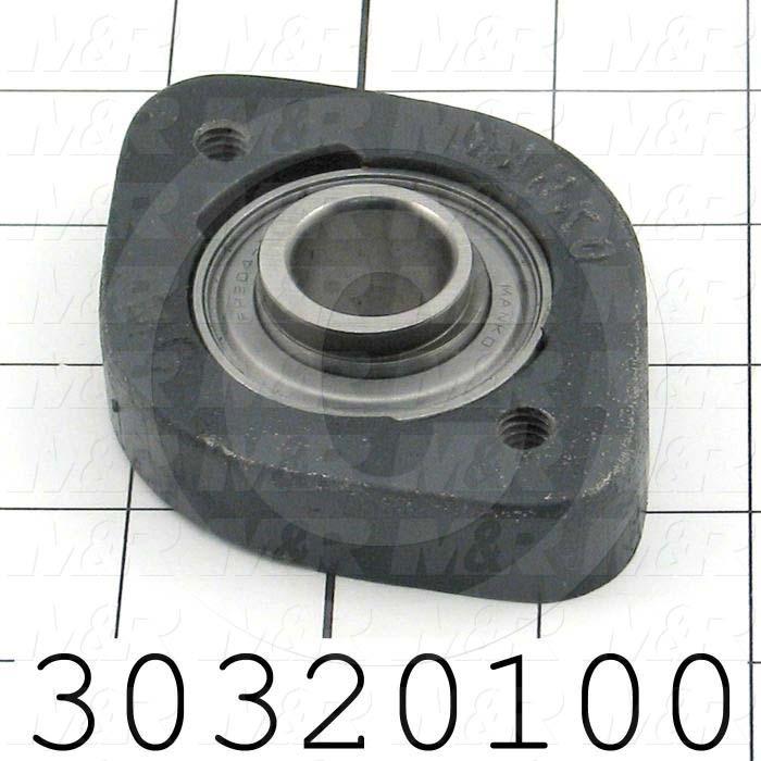 Mounted Bearing Units, Ball, Two-Bolt Flange Housing Type, 0.75 in. Inside Diameter, Double Shielded Seal Type, Tapped 5/16-18 Mounting Holes, 3.56" Overall Length, 2.63" Height