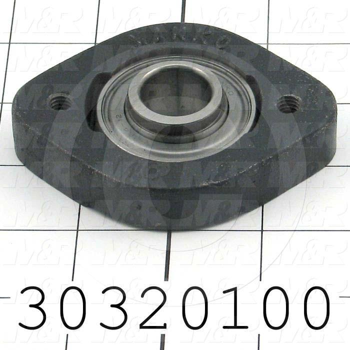 Mounted Bearing Units, Ball, Two-Bolt Flange Housing Type, 0.75 in. Inside Diameter, Double Shielded Seal Type, Tapped 5/16-18 Mounting Holes, 3.56" Overall Length, 2.63" Height