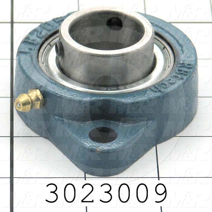Mounted Bearing Units, Ball, Two-Bolt Flange Housing Type, 1.00" Inside Diameter, 10 MM Mounting Holes, 95 mm Overall Length, 30.5 MM Height, 64 mm Width