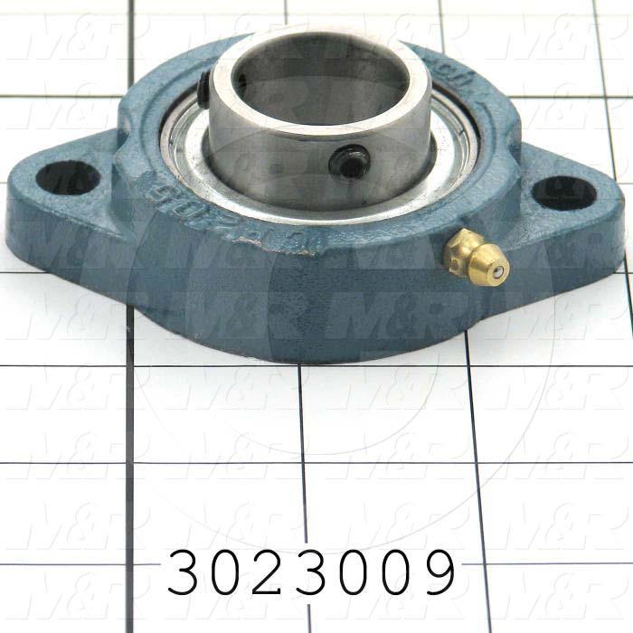 Mounted Bearing Units, Ball, Two-Bolt Flange Housing Type, 1.00" Inside Diameter, 10 MM Mounting Holes, 95 mm Overall Length, 30.5 MM Height, 64 mm Width