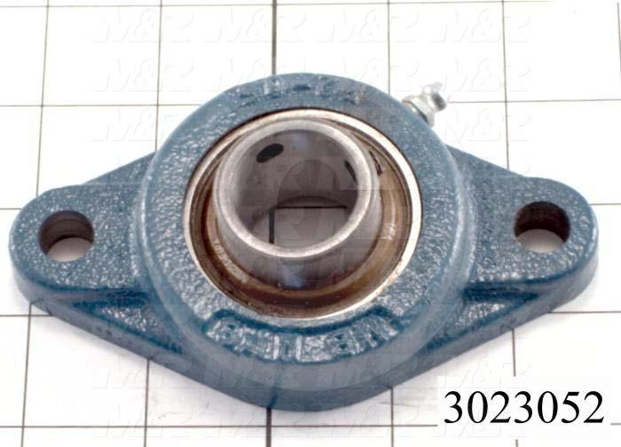 Mounted Bearing Units, Ball, Two-Bolt Flange Housing Type, 1.00" Inside Diameter, 7/16" Mounting Holes, 4.88 in. Overall Length, 1.27" Height, 21.43 mm Width