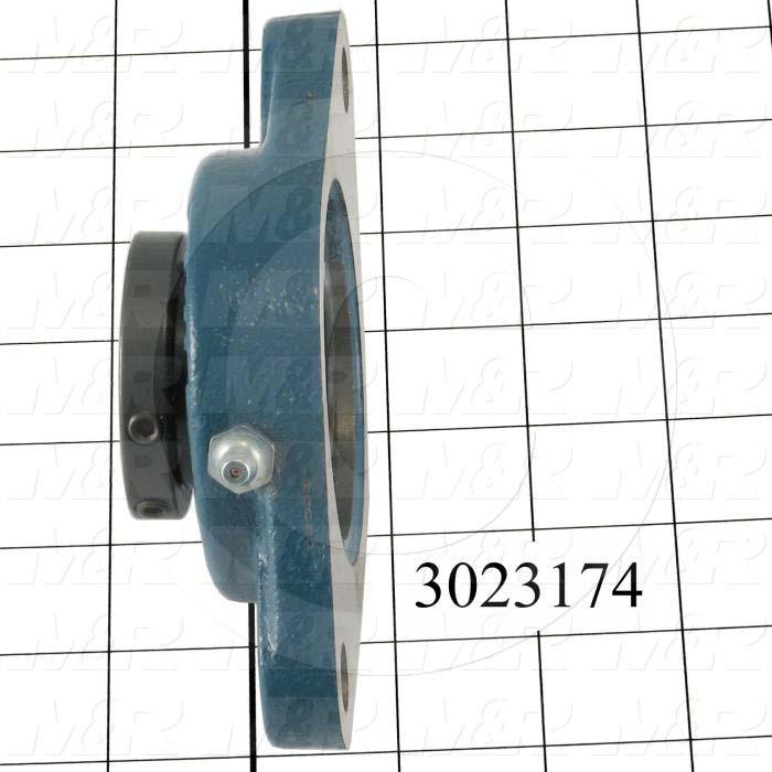 Mounted Bearing Units, Ball, Two-Bolt Flange Housing Type, 1.25 in. Inside Diameter, 7/16" Bolt Mounting Holes, 4.59" Overall Length, 1.44" Height, 3.19" Width