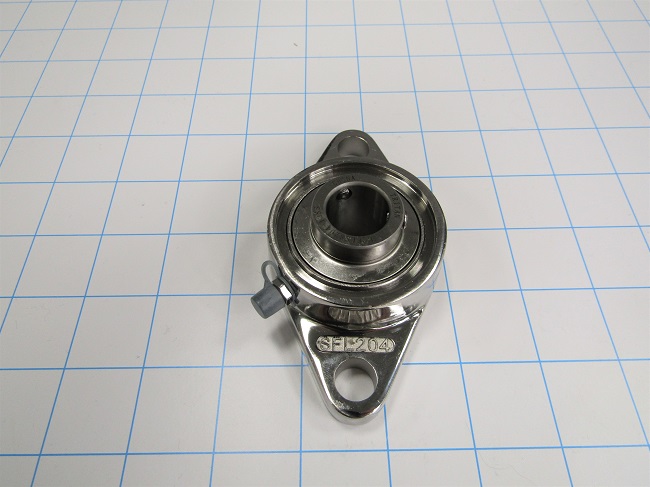 Mounted Bearing Units, Ball, Two-Bolt Flange Housing Type, 3/4" Inside Diameter, Double Shielded Seal Type, 4.41" Overall Length, 1.28" Height, All Stainless Steel Bearing