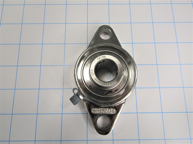 Mounted Bearing Units, Ball, Two-Bolt Flange Housing Type, 3/4" Inside Diameter, Double Shielded Seal Type, 4.41" Overall Length, 1.28" Height, All Stainless Steel Bearing