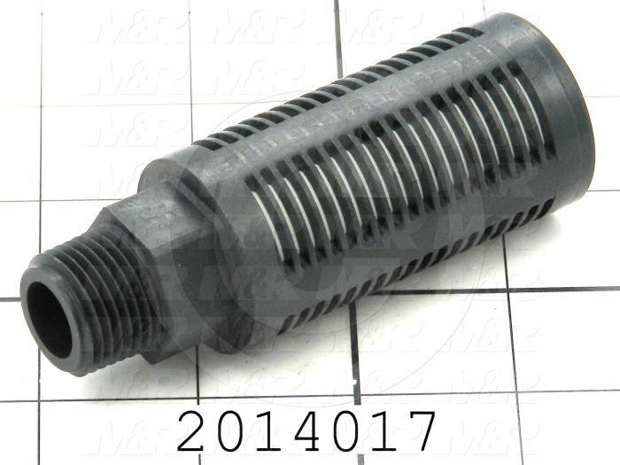 Muffler, 1/2 NPT Port Size IN, 30 dB Noise Reduction, 90 sqmm Effective Area